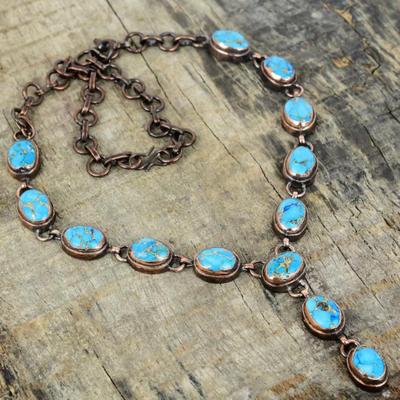 Copper Blue Turquoise Necklace
