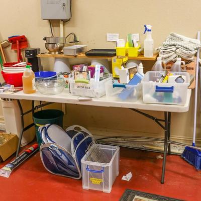 Sale Photo Thumbnail #336: Lights, Cleaning Supplies & More (Garage)
-Table and shelving are not included

NO CHERRY PICKING or taking ONLY the items you want and leaving the rest! Please arrive with enough time to load. Bring boxes/any tools to assemble/dolly/people to help load/e