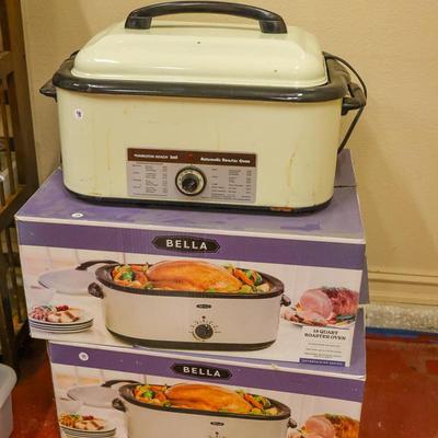 Two Wood Shelves, Tupperware, Bella Cookers & More