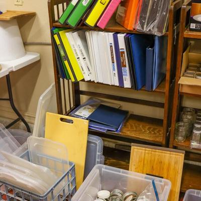 Two Wood Shelves, Tupperware, Bella Cookers & More