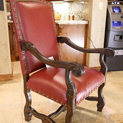 Custom Man Cave Red Leather Chair