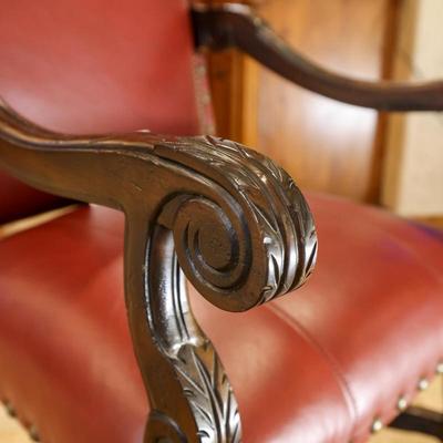Custom Man Cave Red Leather Chair