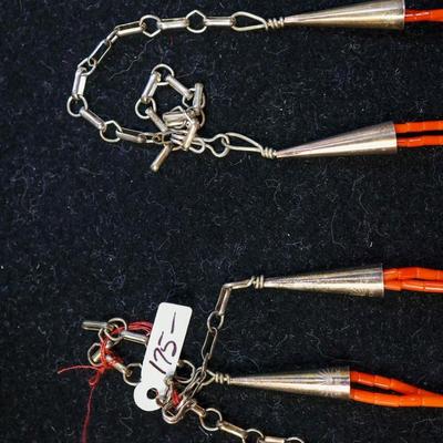 Two Sterling Navajo Zuni Necklaces