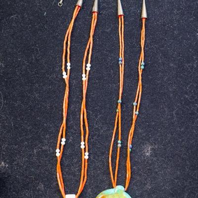 Two Sterling Navajo Zuni Necklaces