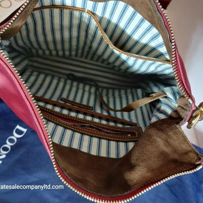 Dooney & Bourke Nylon Zip Shoulder Bag – Pink with Leather Trim