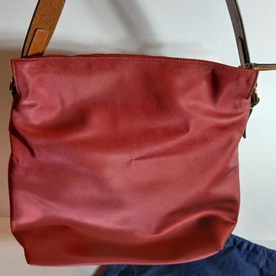 Dooney & Bourke Nylon Zip Shoulder Bag – Pink with Leather Trim