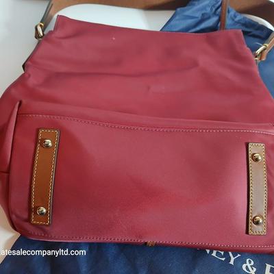Dooney & Bourke Nylon Zip Shoulder Bag – Pink with Leather Trim