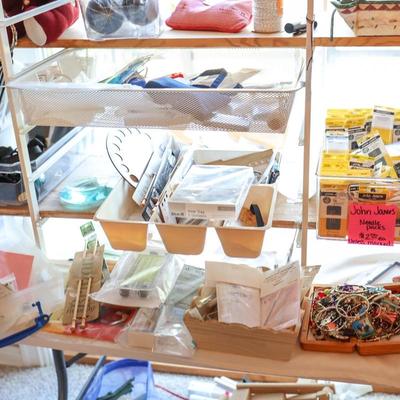 Upstairs Middle Selection: Lap Frames, Organizing Carts, Knitting Needles, John James Needle Packs, Baskets, Pin Cushions & more