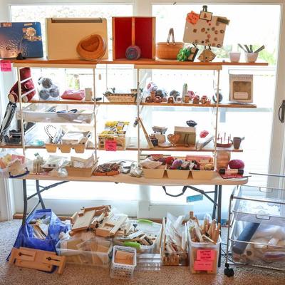 Upstairs Middle Selection: Lap Frames, Organizing Carts, Knitting Needles, John James Needle Packs, Baskets, Pin Cushions & more