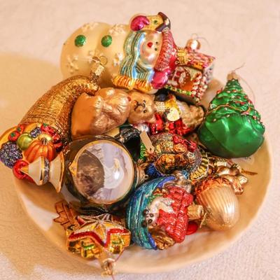 Bowl of Old World Christmas Ornaments