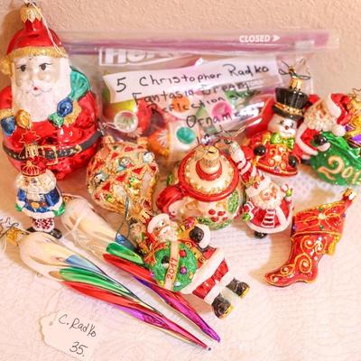 Selection of 16 Radko Christmas Ornaments
