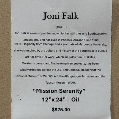 Joni Falk "Mission Serenity" 12x24 Oil ($975)
