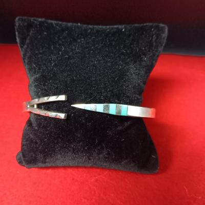 STERLING SILVER AND TURQUOISE BRACELET 25.36g