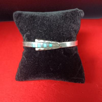 STERLING SILVER AND TURQUOISE BRACELET 25.36g