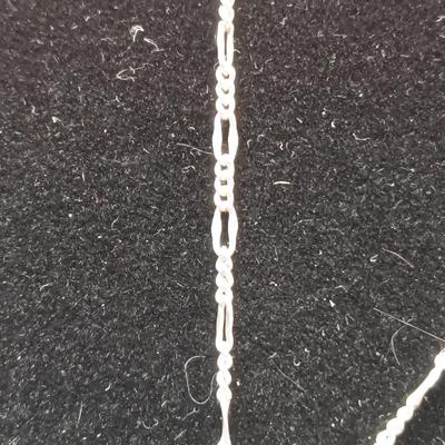 STERLING SILVER CHAIN AND PENDANT WITH GENUINE PEARL AND CHUNK OF TURQUOISE