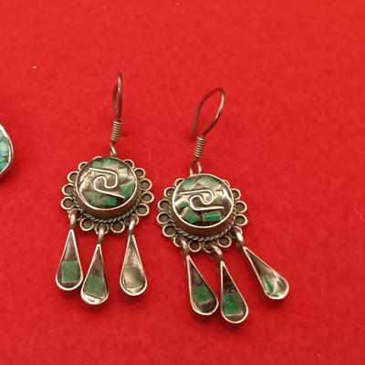STERLING SILVER AND TURQUOISE EARRINGS