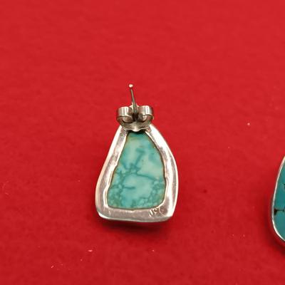 STERLING SILVER AND TURQUOISE EARRINGS