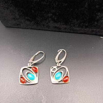 STERLING SILVER CHAIN AND EARRINGS 12.40g