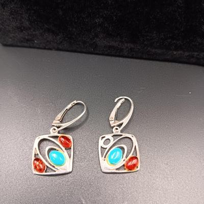 STERLING SILVER CHAIN AND EARRINGS 12.40g
