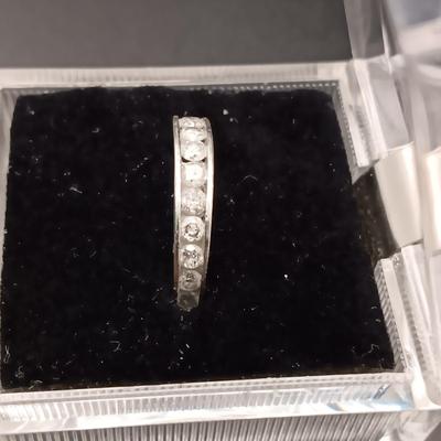 10K GOLD GARNET AND DIAMOND CROSS W/10K CHAIN PLUS A 10K RING WITH DIAMONDS 8.43g SIZE 7 1/2