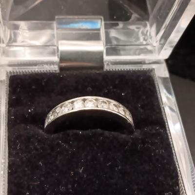10K GOLD GARNET AND DIAMOND CROSS W/10K CHAIN PLUS A 10K RING WITH DIAMONDS 8.43g SIZE 7 1/2