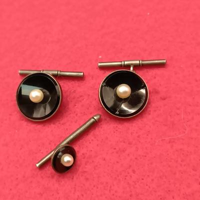WWII STERLING SILVER ARMY LIEUTENANT COLONEL RANK MEDAL PLUS STERLING CUFFLINKS