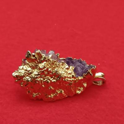 OPALINE EARRINGS AND AN AMETHYST CRYSTAL