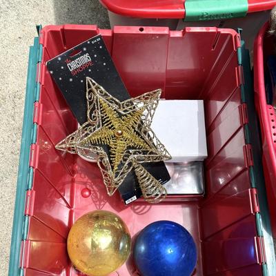 Vintage Shiny Brite Christmas Lot with Totes