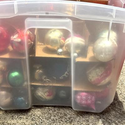 Vintage Shiny Brite Christmas Lot with Totes