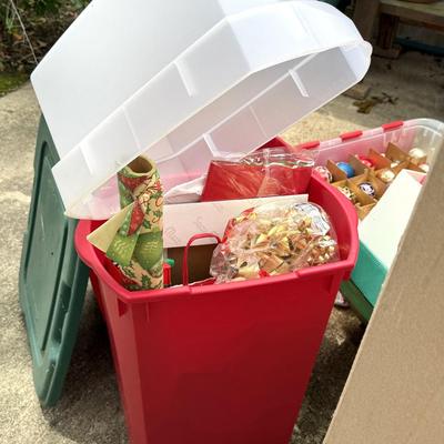 Vintage Shiny Brite Christmas Lot with Totes