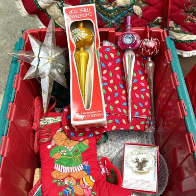 Vintage Shiny Brite Christmas Lot with Totes