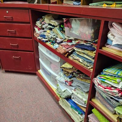 L-Shaped Red Storage Shelves w/Drawer Units (BF1-JS)