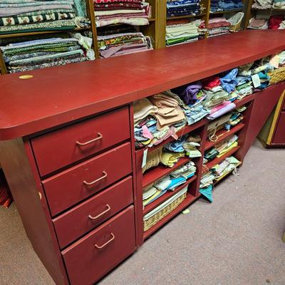 L-Shaped Red Storage Shelves w/Drawer Units (BF1-JS)