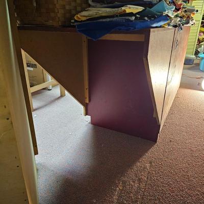L-Shaped Red Storage Shelves w/Drawer Units (BF1-JS)
