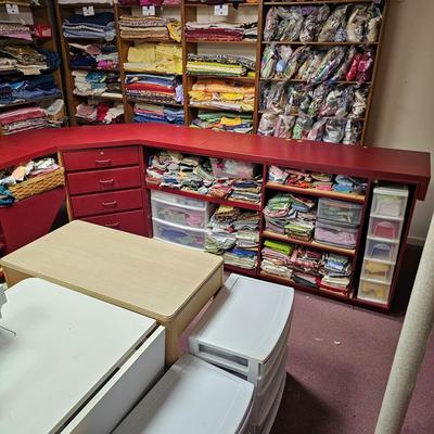L-Shaped Red Storage Shelves w/Drawer Units (BF1-JS)