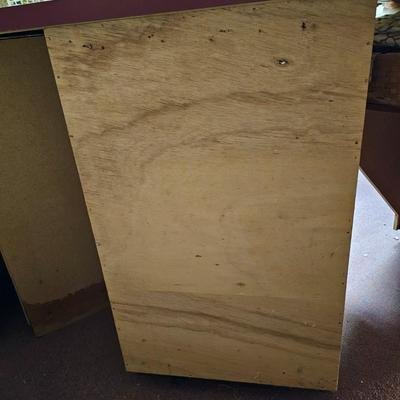 L-Shaped Red Storage Shelves w/Drawer Units (BF1-JS)