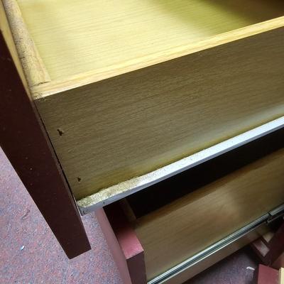 L-Shaped Red Storage Shelves w/Drawer Units (BF1-JS)