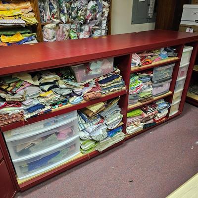 L-Shaped Red Storage Shelves w/Drawer Units (BF1-JS)