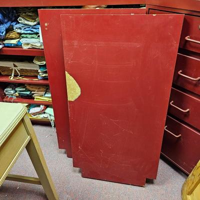 L-Shaped Red Storage Shelves w/Drawer Units (BF1-JS)