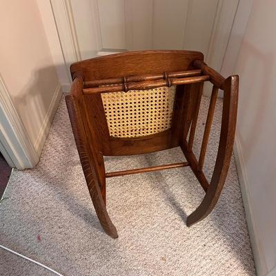 Oak Cane Seat Rocker & Oak Tall Table (BD-RG)