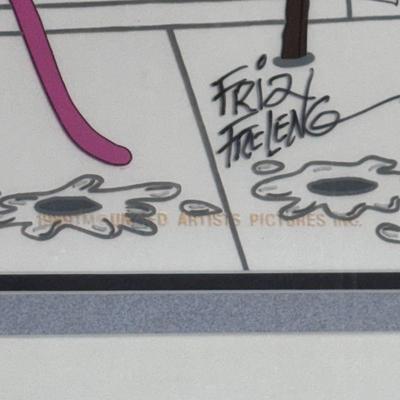 “The Pink Panther - Wet Cement” Friz Freleng Signed Cel (3-DZ)