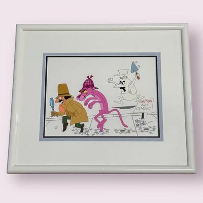 “The Pink Panther - Wet Cement” Friz Freleng Signed Cel (3-DZ)