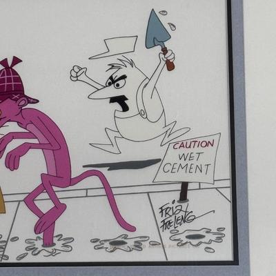 “The Pink Panther - Wet Cement” Friz Freleng Signed Cel (3-DZ)
