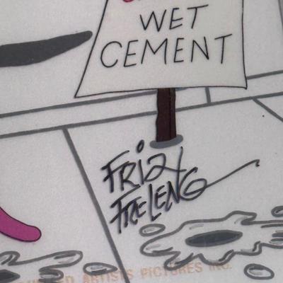 “The Pink Panther - Wet Cement” Friz Freleng Signed Cel (3-DZ)