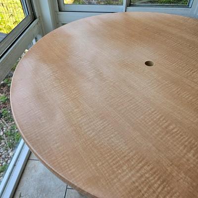 Blonde Colored Patio Table with Plexiglass Top (BSR-JS)