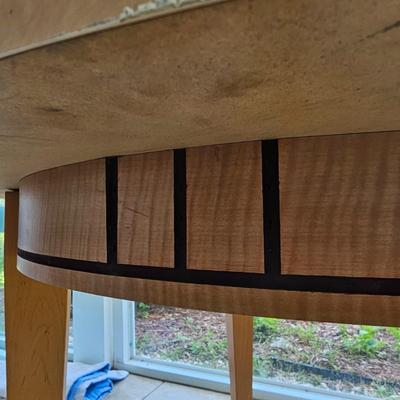 Blonde Colored Patio Table with Plexiglass Top (BSR-JS)