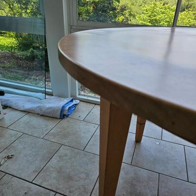 Blonde Colored Patio Table with Plexiglass Top (BSR-JS)
