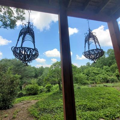 Pair of Ornate Metal Plant Holders (BSR-EL)