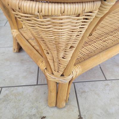 Wicker Glass Top Coffee Table (BSR-EL)