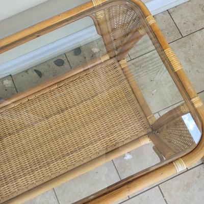 Wicker Glass Top Coffee Table (BSR-EL)